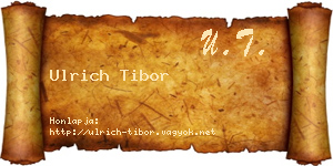Ulrich Tibor névjegykártya